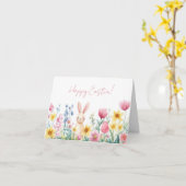 Hübsche Aquarelleier Ostereier Urlaubskarte Karte (Gelbe Blume)