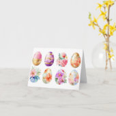 Hübsche Aquarelleier Ostereier Urlaubskarte Karte (Gelbe Blume)