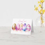 Hübsche Aquarelleier Ostereier Urlaubskarte Karte (Gelbe Blume)