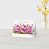 Hübsche Aquarelleier Ostereier Urlaubskarte Karte (Gelbe Blume)