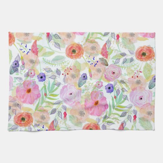 Hübsche Aquarellfarbe abstrakt Geschirrtuch (Horizontal)