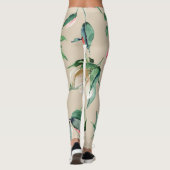 Hübsche Aquarellfarbe Blumencreme Leggings (Rückseite)