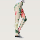 Hübsche Aquarellfarbe Blumencreme Leggings (Rechts)