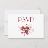 Hübsche Aquarellfarbe Burgund Blumenkohl UAWG Einladung (Vorderseite)