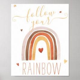 Hübsche Aquarellfarbe Folgen Sie Ihrem Regenbogen Poster