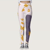 Hübsche Aquarellfarbe Lila Blütenrosa Hintergrund Leggings (Vorderseite)