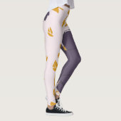 Hübsche Aquarellfarbe Lila Blütenrosa Hintergrund Leggings (Rechts)