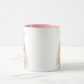 Hübsche Aquarellfarbe Osterhase Name Tasse (Zentrum)