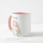 Hübsche Aquarellfarbe Osterhase Name Tasse (Vorderseite Links)