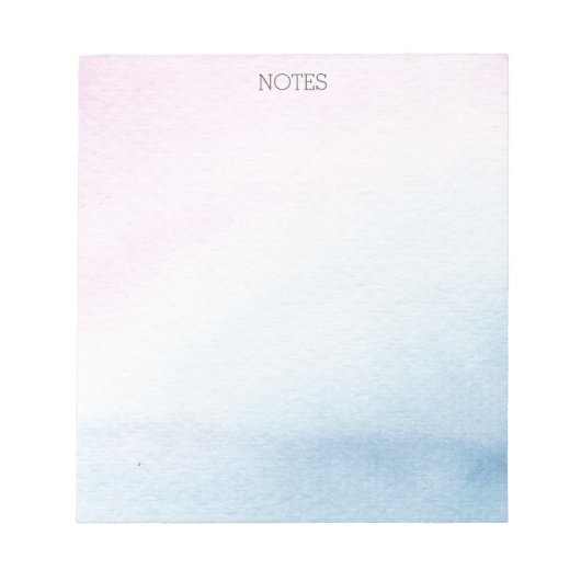 Hübsche Aquarellfarbe Rosa blaue Pastellfarbe Note Notizblock (Vorderseite)