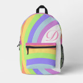 Hübsche Aquarellfarbe Rosa Regenbogenstreifen Mono Bedruckter Rucksack (Vorderseite)