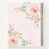 Hübsche Aquarellfarbe Rosa Rose Notizblock (Rückseite)