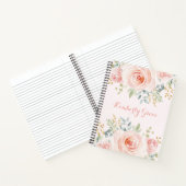 Hübsche Aquarellfarbe Rosa Rose Notizblock (Innenseite)