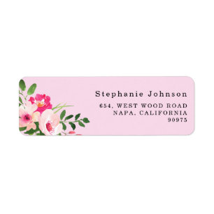 Hübsche Aquarellfarbe Rosa Rücksendeadresse