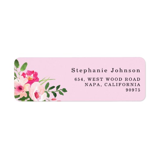 Hübsche Aquarellfarbe Rosa Rücksendeadresse (Vorne)