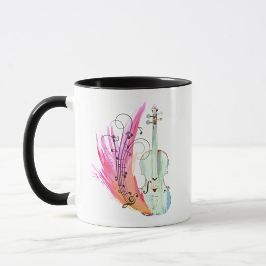 Hübsche Aquarellfarbe Violine Tasse (Links)
