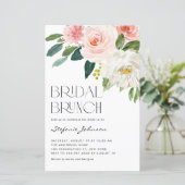 Hübsche Aquarellfarben Blume Bridal Brunch Einladu (Stehend Vorderseite)