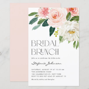 Hübsche Aquarellfarben Blume Bridal Brunch Einladu