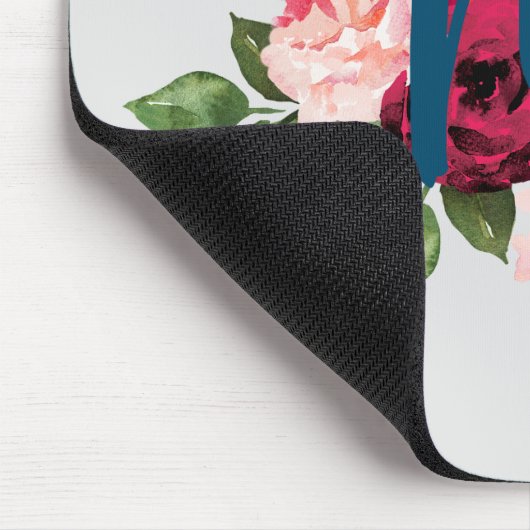 Hübsche Aquarellfarben Blume Erstrosa und Blau Mousepad (Ecke)