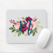 Hübsche Aquarellfarben Blume Erstrosa und Blau Mousepad (Mit Mouse)