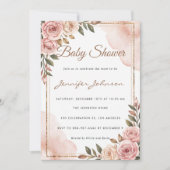 Hübsche Aquarellfarben Blume Garden Kinderdusche Einladung (Vorderseite)