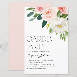 Hübsche Aquarellfarben Blume Garten Party Einladun