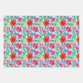 Hübsche Aquarellfarben Blume Geburtstag Geschenkpapier Set (Vorderseite 3)