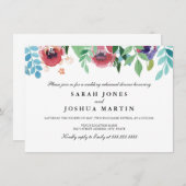 Hübsche Aquarellfarben Blume Probe Abendessen Einl Einladung (Vorne/Hinten)