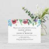 Hübsche Aquarellfarben Blume Probe Abendessen Einl Einladung (Stehend Vorderseite)