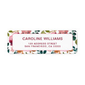 Hübsche Aquarellfarben Blume Rücksendeadresse (Vorne)