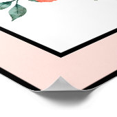 Hübsche Aquarellfarben Blume Schwarze Linien Peach Poster (Ecke)