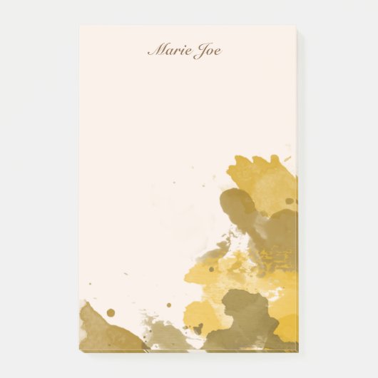 Hübsche Aquarellfarben Confetti Spritzer Leinwand Post-it Klebezettel (Vorderseite)