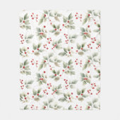 Hübsche Aquarellfarben, Holy und Berries Fleecedecke (Vorderseite)