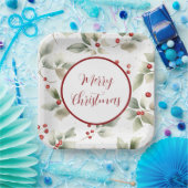 Hübsche Aquarellfarben, Holy und Berries Pappteller (Party)