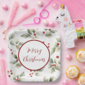 Hübsche Aquarellfarben, Holy und Berries Pappteller (Party)