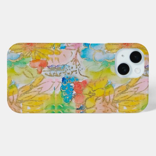 Hübsche Aquarellfarben mit Goldakzenten Case-Mate iPhone Hülle (Rückseite (Horizontal))