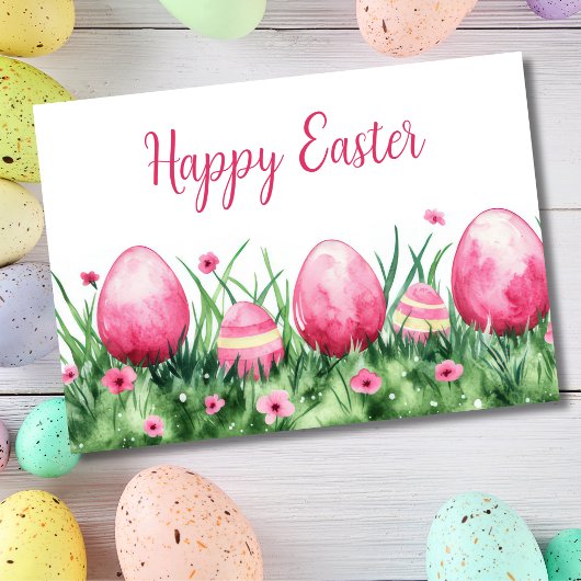 Hübsche Aquarellfarben Ostern Eizellkarte Karte