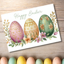 Hübsche Aquarellfarben Ostern Eizellkarte