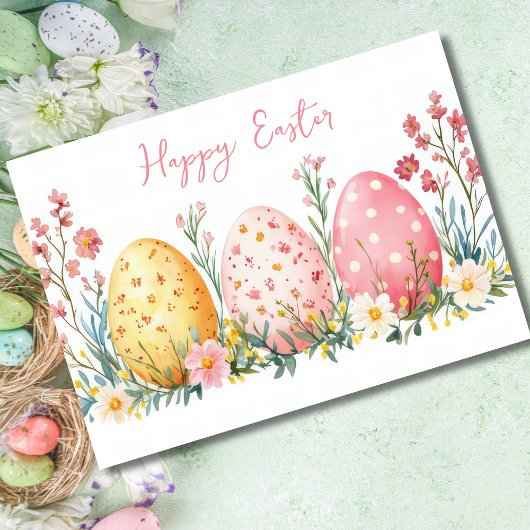 Hübsche Aquarellfarben Ostern Eizellkarte Karte