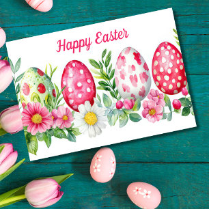 Hübsche Aquarellfarben Ostern Eizellkarte Karte