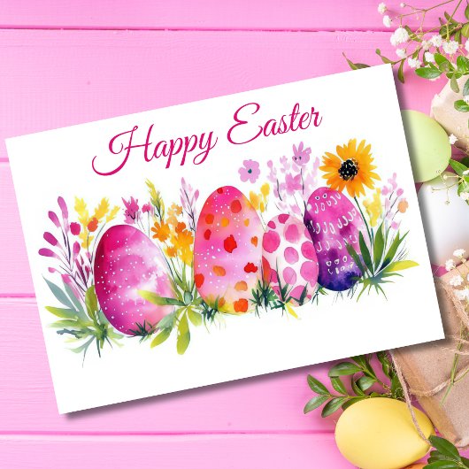Hübsche Aquarellfarben Ostern Eizellkarte Karte
