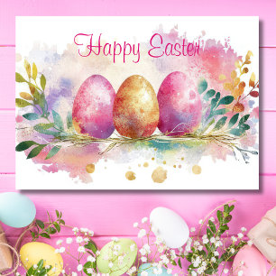 Hübsche Aquarellfarben Ostern Eizellkarte Karte