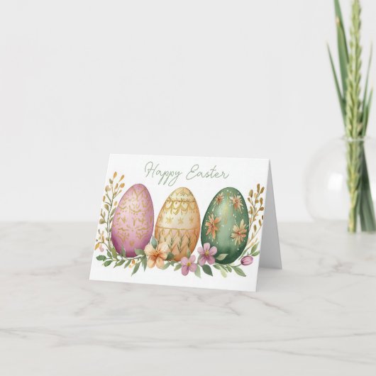 Hübsche Aquarellfarben Ostern Eizellkarte Karte (Vorderseite)