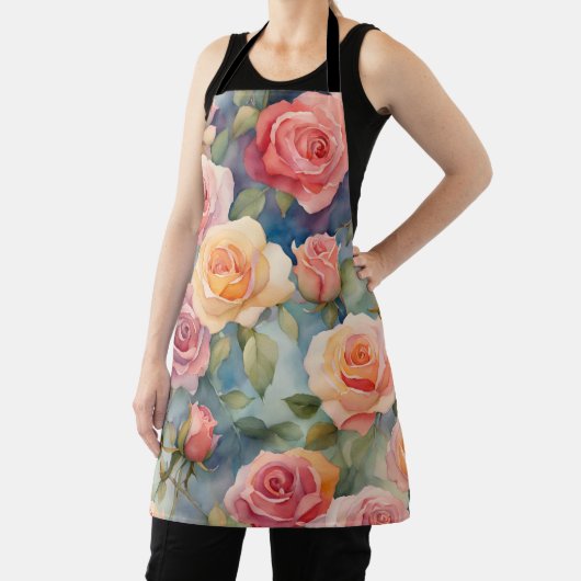 Hübsche Aquarellfarben-Rose Blumendesign Schürze (InSitu)