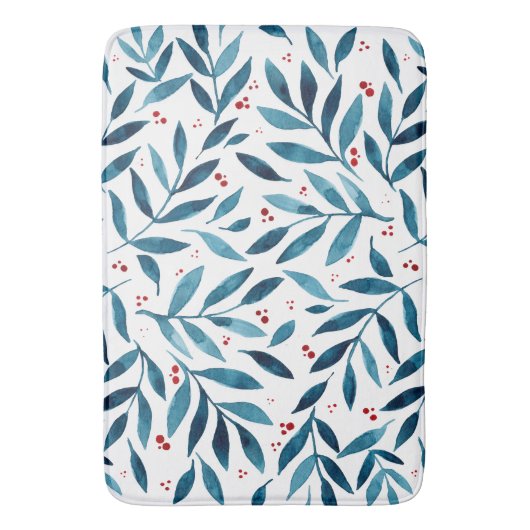 Hübsche Aquarellfarben - Türkis und Rot Badematte (Vorderseite Vertikal)