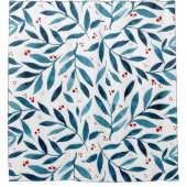 Hübsche Aquarellfarben - Türkis und Rot Duschvorhang (Vorderseite)