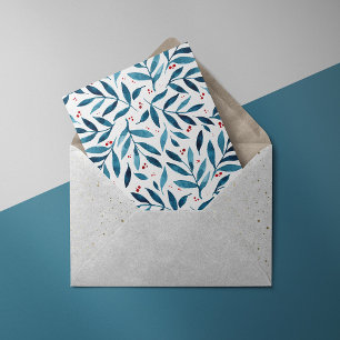 Hübsche Aquarellfarben - Türkis und Rot Feiertagskarte