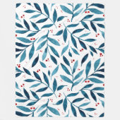 Hübsche Aquarellfarben - Türkis und Rot Fleecedecke (Vorderseite)