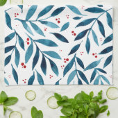 Hübsche Aquarellfarben - Türkis und Rot Geschirrtuch (Gefaltet)