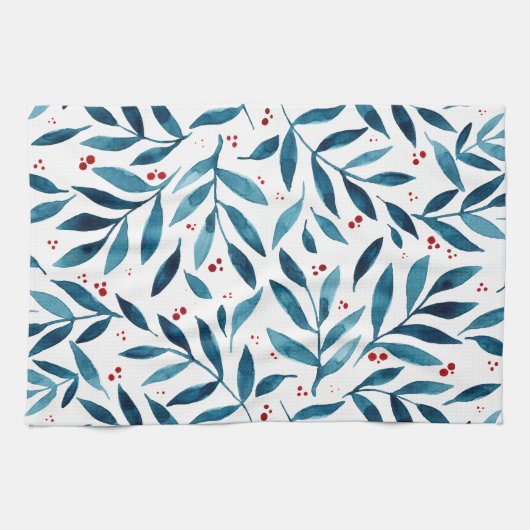 Hübsche Aquarellfarben - Türkis und Rot Geschirrtuch (Horizontal)